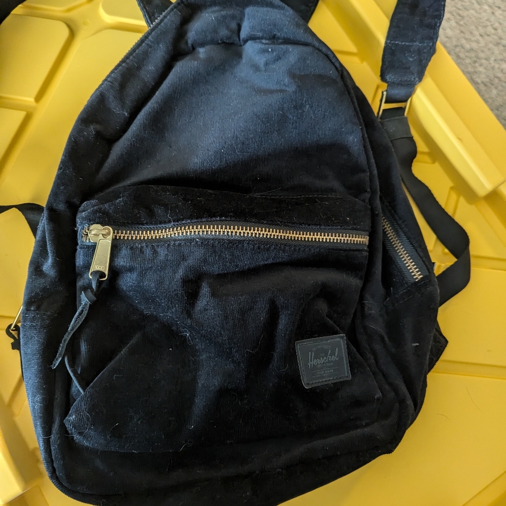 Small corduroy backpack